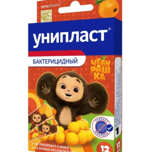 Унипласт Чебурашка лейкопластырь бактерицидный набор 1,9х7,2см №12