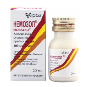Немозол суспензия для приёма внутрь 100мг/5мл флакон 20мл