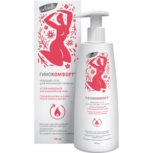 Гинокомфорт моющий гель для интимной гигиены Успокаивающий 200мл 