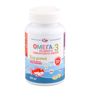 Омега-3 из дикого камчатского лосося для детей с 3-х лет с ароматом малины капсулы 300мг №250