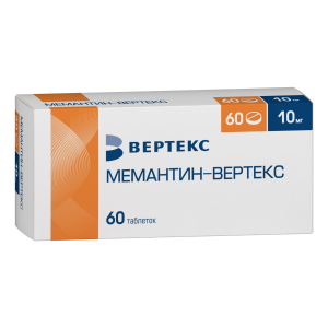 Мемантин-Вертекс таблетки покрытые пленочной оболочкой 10мг №60 