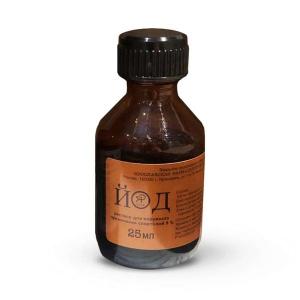 Йод раствор для наружного применения спиртовой 5% флакон 25мл 