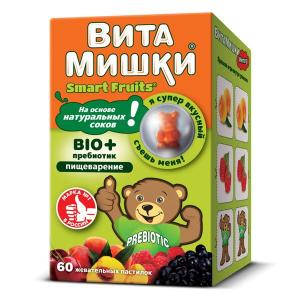 ВитаМишки Smart Fruits Bio+ пребиотик пастилки жевательные массой 2500мг №60