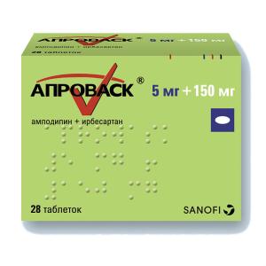Апроваск таблетки покрытые плёночной оболочкой 5мг+150мг №28