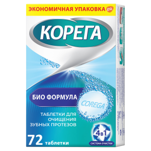 Корега Био формула таблетки для очищения зубных протезов №72