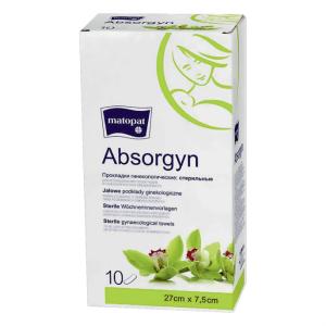 Прокладки absorgyn гинек. марки matopat стерильный с защит.пленкой 27х7,5 см №10