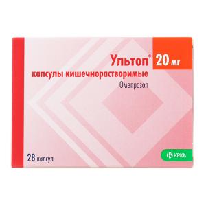 Ультоп капсулы кишечнорастворимые 20мг №28