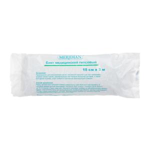 Бинт медицинский гипсовый meridian 15 см х 3м