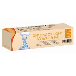 Флексотрон Ультра М имплантат вязкоэластичный стерильный для внутрисуставной инъекции гиалуронат натрия 2,5% 25мг/мл шприц 3мл №1