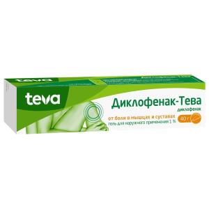 Диклофенак-Тева гель для наружного применения 1% туба 40г 