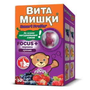 ВитаМишки Smart Fruits Focus+ черника пастилки жевательные массой 2500мг №30