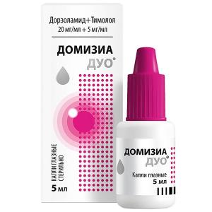 Домизиа Дуо капли глазные 20мг/мл+5мг/мл флакон-капельница 5мл 