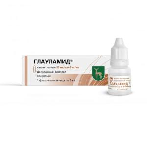 Глауламид капли глазные 20мг/мл+5мг/мл флакон-капельница 5мл