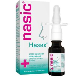 Назик спрей назальный дозированный 0,1мг+5мг/доза флакон 10мл