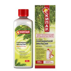 Скипар набор терапевтический для принятия ванн НТВ-02 эмульсия для ванн белая флакон 500мл