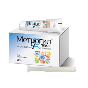 Метрогил Плюс гель вагинальный 20мг+10мг туба 50г + аппликатор №10