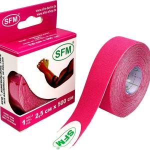 Лента кинезиологическая SFM-plaster на хлопковой основе розовая рулон 2,5х500см 