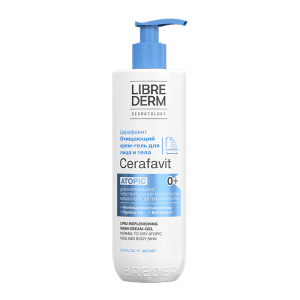 Либридерм церафавит крем-гель для лица и тела липидовосстанавливающий с церамидами и пребиотиком 400мл