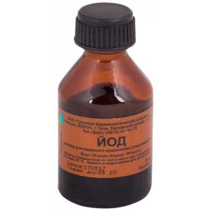Йод раствор для наружного применения спиртовой 5% флакон 25мл 