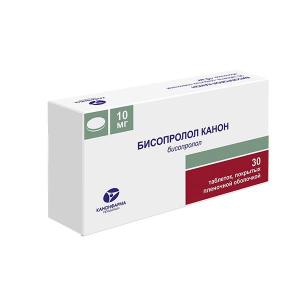 Бисопролол Канон таблетки покрытые плёночной оболочкой 10мг №30