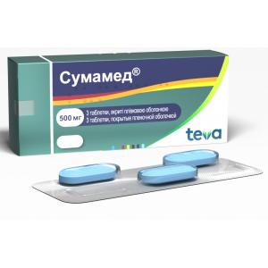 Сумамед таблетки покрытые плёночной оболочкой 500мг №3